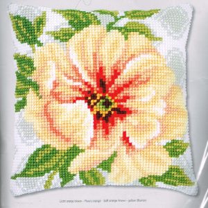 VERVACO BORDUURPAKKET KUSSEN, LICHT ORANJE BLOEM 419