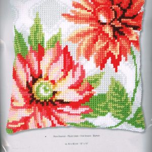 VERVACO BORDUURPAKKET KUSSEN, ROZE BLOEMEN 0170570