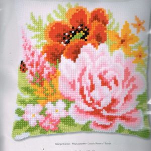 VERVACO BORDUURPAKKET KUSSEN, KLEURIGE BLOEMEN 0184990