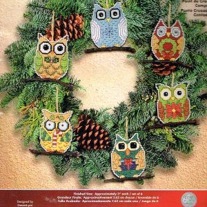 JANLYNN BORDUURPAKKET, KRANS MET 6 ORNAMENTEN op=op