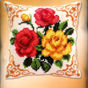 VERVACO BORDUURPAKKET KUSSEN, ROZEN 8575 ,1200/613