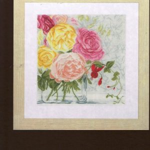 AANBIEDING LANARTE BORDUURPAKKET, PASTELFLOWERS IN VASE 155030
