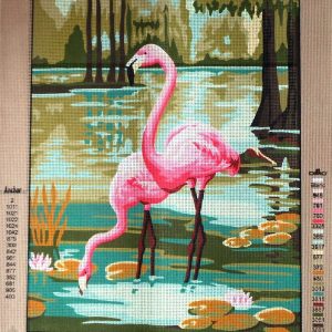 VOORBEDRUKT BORDUURSTRAMIEN, 2 FLAMINGO,s 870