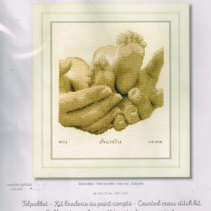 VERVACO BORDUURPAKKET GEBOORTE, BABYVOETJES IN HAND 837
