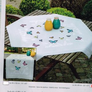 VERVACO VOORBEDRUKT BORDUURPAKKET DEKSERVET, VLINDERDANS 025