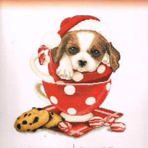 OVEN BORDUURPAKKET, ST.BERNHARD PUP IN KOPJE, KERST op=op