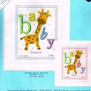 VERVACO BORDUURPAKKET GEBOORTE, BABY GIRAF J/M