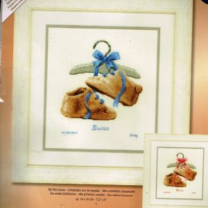 VERVACO BORDUURPAKKET GEBOORTE, SCHOENTJES AAN DE KAPSTOK J/M