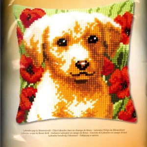 VERVACO BORDUURPAKKET KUSSEN, BLONDE LABRADORPUP