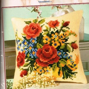 VERVACO BORDUURPAKKET KUSSEN, DIVERSE BLOEMEN 618