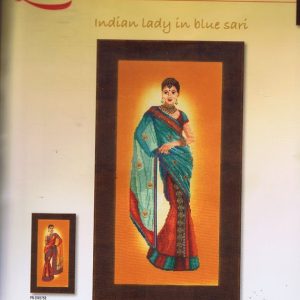 LANARTE BORDUURPAKKET, INDIAN LADY IN BLUE SARI