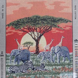 VOORBEDRUKT BORDUURSTRAMIEN, SAFARIDIEREN 840