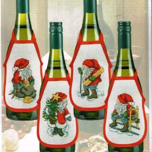 PERMIN BORDUURPAKKET, 4 FLESSENHANGERS KERSTMAN 6612