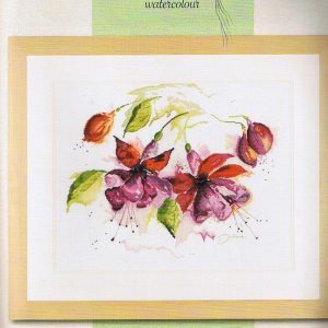 AANBIEDING LANARTE BORDUURPAKKET, FUCHSIA IN WATERCOLOUR 34849
