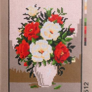 VOORBEDRUKT BORDUURSTRAMIEN , VAASJE met BLOEMEN 512