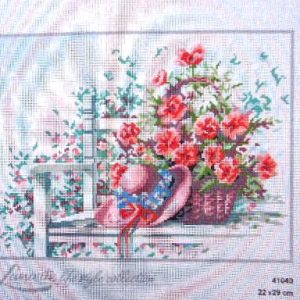 OPRUIMING LANARTE VOORBEDRUKT BORDUURSTRAMIEN, BLOEMEN 2
