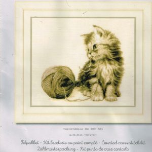 VERVACO GROOT BORDUURPAKKET, POES met BOLLETJE WOL