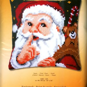 VERVACO BORDUURPAKKET KUSSEN, KERSTMAN met BEER ssssst ....8518