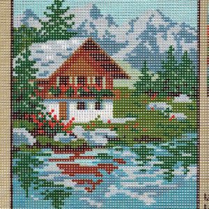 VOORBEDRUKT BORDUURSTRAMIEN, LANDSCHAP 555 op=op