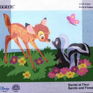 DISNEY VOORBEDRUKT BORDUURSTRAMIEN, BAMBI en FLOWER laatste