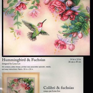DIMENSIONS VOORBEDRUKT BORDUURPAKKET, HUMMINGBIRD & FUCHSIAS