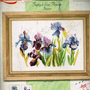LANARTE BORDUURPAKKET , TRIPTYCH FLOWERS IRISSEN 34851