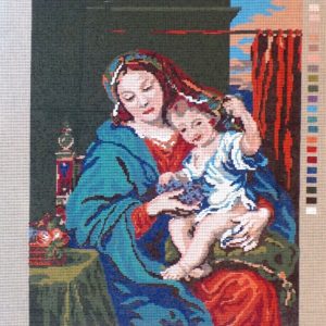 VOORBEDRUKT BORDUURSTRAMIEN, MADONNA met KIND 427