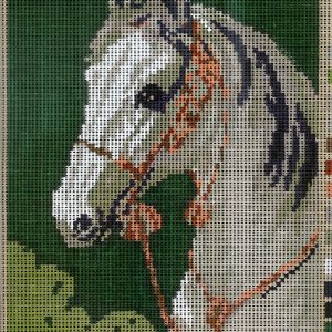 VOORBEDRUKT BORDUURSTRAMIEN, PAARD /GROEN