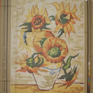 SEGG VOORBEDRUKT BORDUURSTRAMIEN , ZONNEBLOEMEN