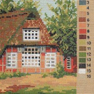 VOORBEDRUKT BORDUURSTRAMIEN, LANDSCHAP 171