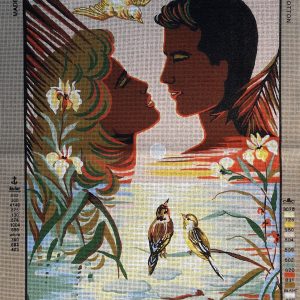 VOORBEDRUKT GROOT BORDUURSTRAMIEN, VERLIEFD KOPPEL 958