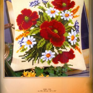 VERVACO BORDUURPAKKET KUSSEN, FLEURIGE BLOEMEN  554