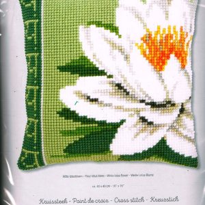 VERVACO BORDUURPAKKET KUSSEN, WITTE LOTUSBLOEM
