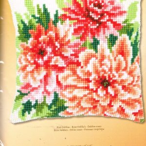 VERVACO BORDUURPAKKET KUSSEN, ROZE DAHLIA's 796