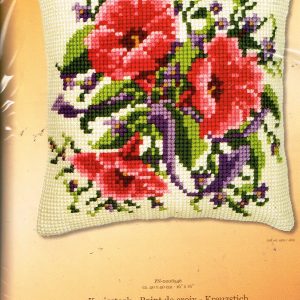 VERVACO BORDUURPAKKET KUSSEN, ROSE /PAARSE BLOEMEN 8546