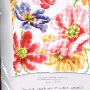 VERVACO BORDUURPAKKET KUSSEN, KLEURIGE BLOEMEN 104