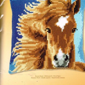 VERVACO BORDUURPAKKET KUSSEN, PAARD / BLAUW 463