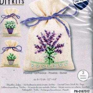 VERVACO BORDUURPAKKET , SET VAN 3 GEURZAKJES, PROVENCE