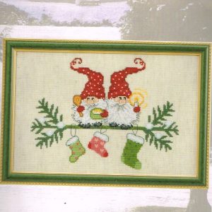PERMIN BORDUURPAKKET, 2 KERSTKABOUTERS  OP TAK