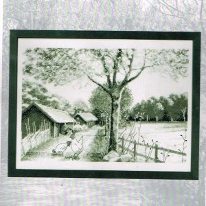 AANBIEDING PERMIN GROOT BORDUURPAKKET,LANDSCHAP met KIPPEN 8803