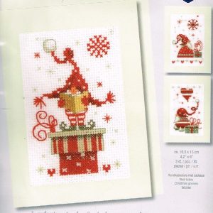 VERVACO BORDUURPAKKET, SET VAN 3 KERSTKAARTEN, KERSTKABOUTERS met CADEAUS 989
