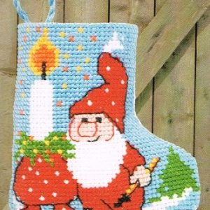 PERMIN BORDUURPAKKET, KERSTSOKJE, KERSTMAN met KAARS 01-9219