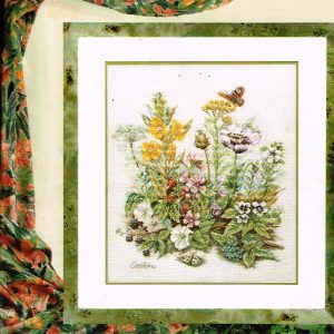 LANARTE ZELDZAAM  BORDUURPAKKET, VLINDER met BLOEMEN 34304