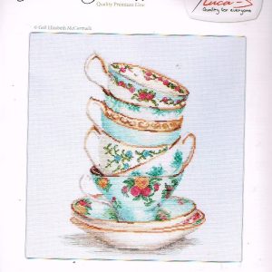 LUCA BORDUURPAKKET, TURQUOISE THEMED TEA CUPS LS BA 2325