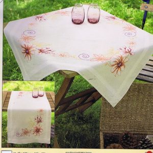 VERVACO VOORBEDRUKT BORDUURPAKKET DEKSERVET, BOEKET MET MAGNOLIA 061