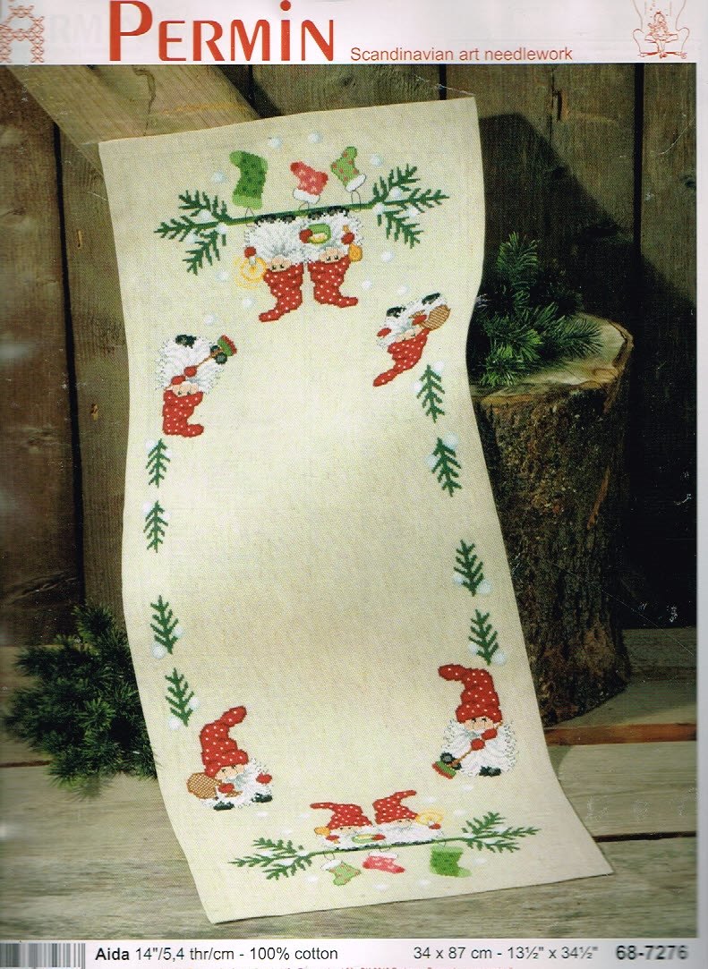PERMIN BORDUURPAKKET LOPER , ELFJE met KERSTSOKKEN 7276