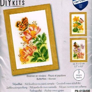 VERVACO BORDUURPAKKET, SET VAN 3 PAKKETJES BLOEMEN en VLINDERS 498
