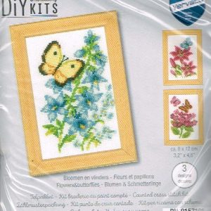 VERVACO BORDUURPAKKET, SET VAN 3 PAKKETJES BLOEMEN en VLINDERS 101