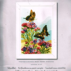 VERVACO BORDUURPAKKET, VLINDERS OP PAARSE BLOEMEN 329