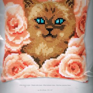 VERVACO BORDUURPAKKET KUSSEN, KITTEN TUSSEN ROZEN 855